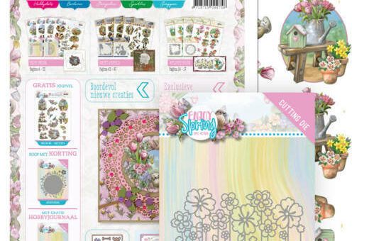 Wij willen je graag inspireren met dit Hobbyjournaal. Hobbyjournaal is de meest gelezen Hobbykrant van Nederland en België en in iedere uitgave vind je diverse creaties gemaakt door onze creatieve ontwerpers. Alle projecten zijn voorzien van handige werkbeschrijvingen, patronen of stap-voor-stap foto’s. Verder vind je workshopvideo’s, puzzels, columns, acties en meer. Ook houden we je op de hoogte van nieuwe producten, trends en technieken. In iedere uitgave vind je een kortingsbon voor aanschaf van een populaire Die uit de nieuwste collectie. Het Hobbyjournaal verschijnt in een maandelijkse uitgave en is verkrijgbaar bij jouw favoriete hobbywinkelier. Deze maand in het Hobbyjournaal: Acties: Gratis uitdrukvel SB10541 Spring Decorations bij aankoop van Hobbyjournaal 193 Gratis Hobbyjournaal 193 en uitdrukvel SB10541 Spring Decorations bij aankoop van Amy Design Dies ADD10240 Flower Border € 1,- korting op de Amy Design Die ADD10241 Leaf Circle met de kortingsbon op pagina 3